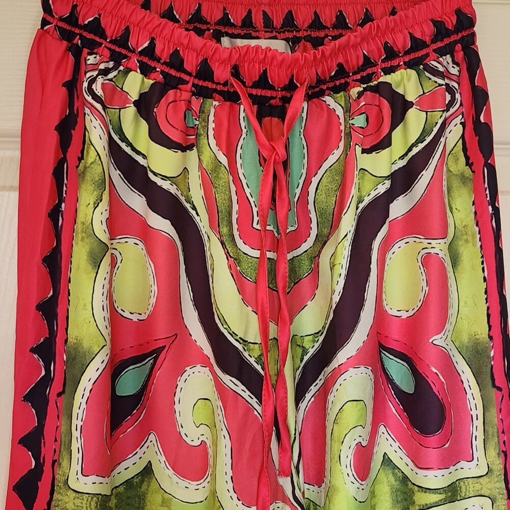 NWT Fashion Nova Wide Leg Pants, Bohemian, Maximalism, Barbiecore - Picture 2 of 5